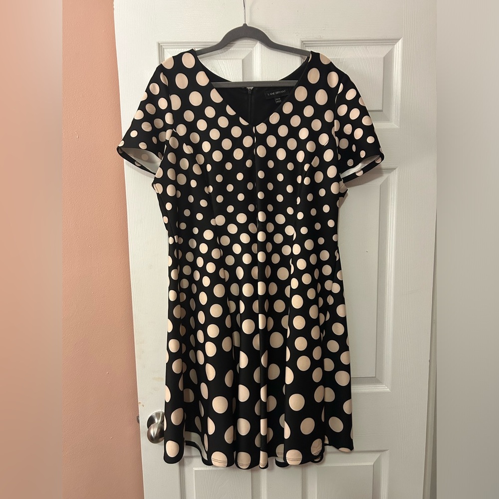 18/20 Lane Bryant Polka Dot Fit and Flare Dress